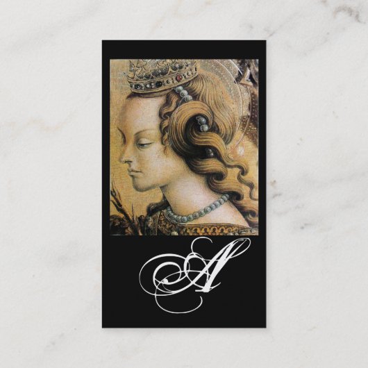 Saint Catherine of Alexandria Monogram zwart goud Visitekaartje (Achterkant)