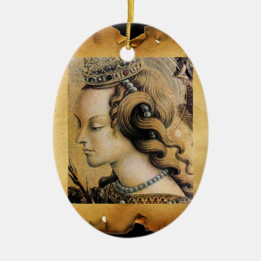 Saint Catherine of Alexandria, Parchment Keramisch Ornament (Voorkant)