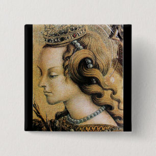 Saint Catherine of Alexandria Vierkante Button 5,1 Cm