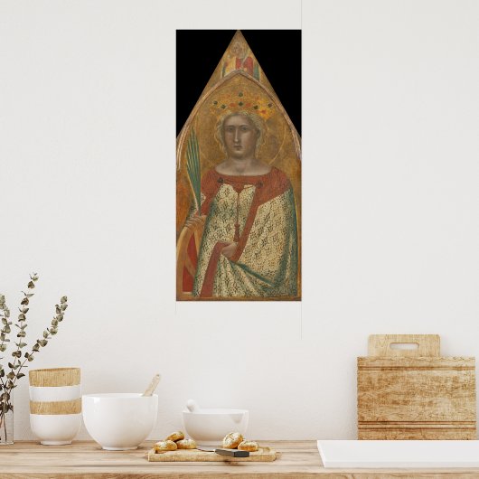 Saint Catherine, Pietro Lorenzetti Fine Art Poster (Keuken)