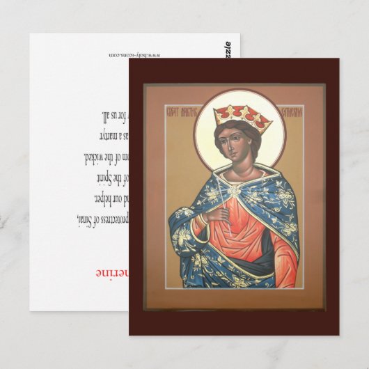 Saint Catherine Prayer Card Briefkaart (Voorkant / Achterkant)