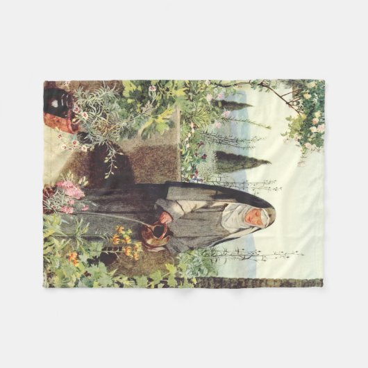 Saint Catherine Siena Fleece Deken (Voorkant (Horizontaal))