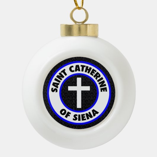 Saint Catherine Siena Keramische Bal Ornament (Voorkant)