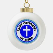 Saint Catherine Siena Keramische Bal Ornament (Voorkant)
