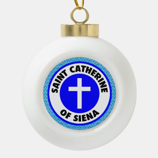 Saint Catherine Siena Keramische Bal Ornament (Voorkant)