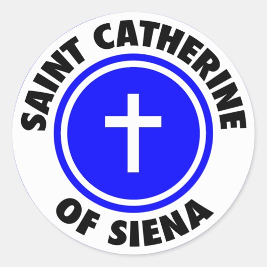 Saint Catherine Siena Ronde Sticker (Voorkant)