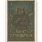 Saint Catsquatch Sticker WV Cryptid Sasquatch (Voorkant)