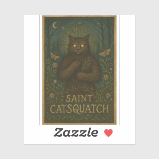 Saint Catsquatch Sticker WV Cryptid Sasquatch (Vel)