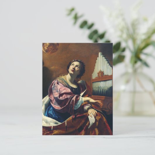 Saint Cecilia door Simon Vouet Briefkaart (Staand voorkant)
