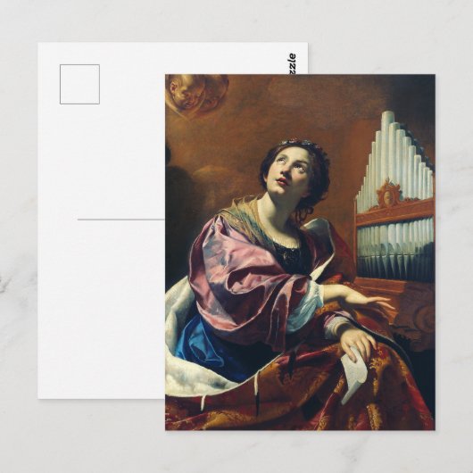 Saint Cecilia door Simon Vouet Briefkaart (Voorkant / Achterkant)