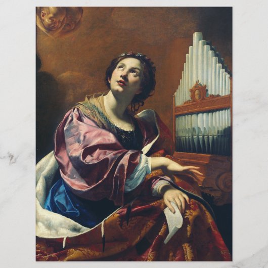 Saint Cecilia door Simon Vouet Flyer (Voorkant)