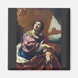 Saint Cecilia door Simon Vouet Magneet