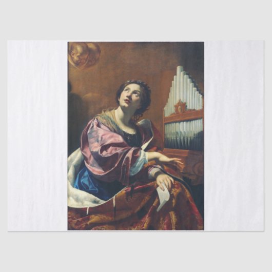 Saint Cecilia door Simon Vouet Tissuepapier (Voorkant)