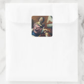 Saint Cecilia door Simon Vouet Vierkante Sticker (Tas)