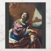 Saint Cecilia door Simon Vouet Wijn Etiket (Enkel label)