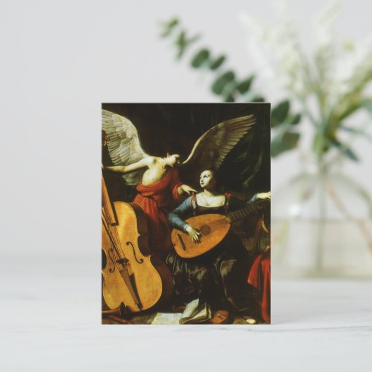 Saint Cecilia en de Engel door Carlo Saraceni Briefkaart (Staand voorkant)