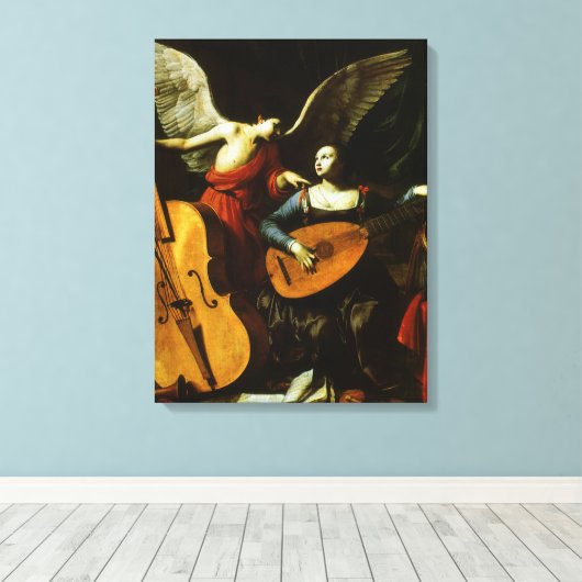 Saint Cecilia en de Engel door Carlo Saraceni Canvas Afdruk (Insitu (Houten vloer))