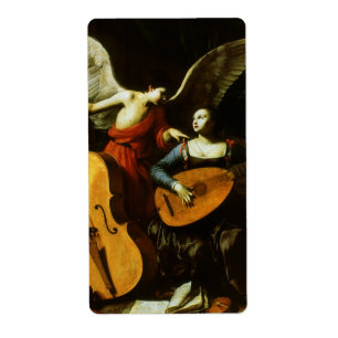 Saint Cecilia en de Engel door Carlo Saraceni Etiket