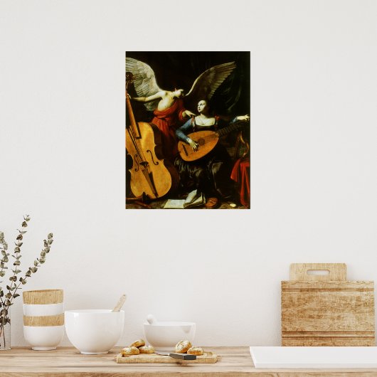 Saint Cecilia en de Engel door Carlo Saraceni Poster (Keuken)