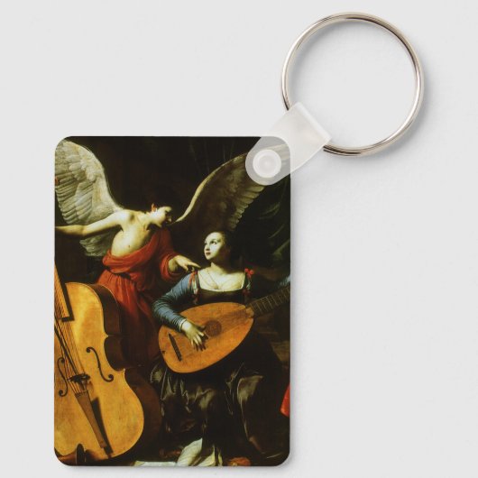 Saint Cecilia en de Engel door Carlo Saraceni Sleutelhanger (Achterkant)