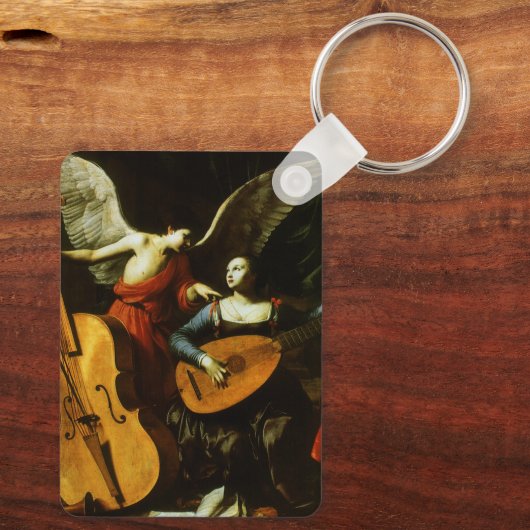 Saint Cecilia en de Engel door Carlo Saraceni Sleutelhanger (Achterkant)