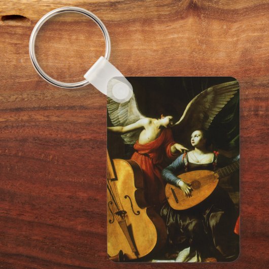 Saint Cecilia en de Engel door Carlo Saraceni Sleutelhanger (Voorkant)