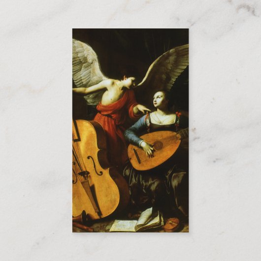 Saint Cecilia en de Engel door Carlo Saraceni Visitekaartje (Achterkant)