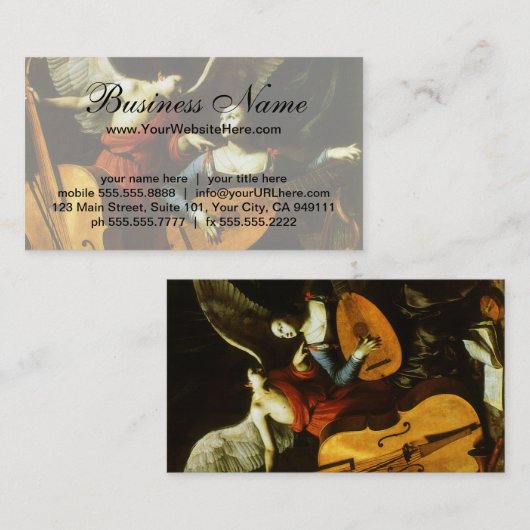 Saint Cecilia en de Engel door Carlo Saraceni Visitekaartje (Voorkant / Achterkant)