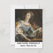 Saint Cecilia Heilige Kaart (Voorkant)