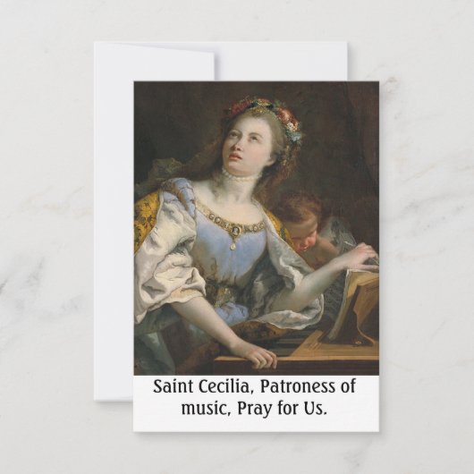 Saint Cecilia  Heilige Kaart (Voorkant)