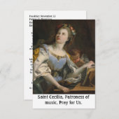 Saint Cecilia Heilige Kaart (Voorkant / Achterkant)
