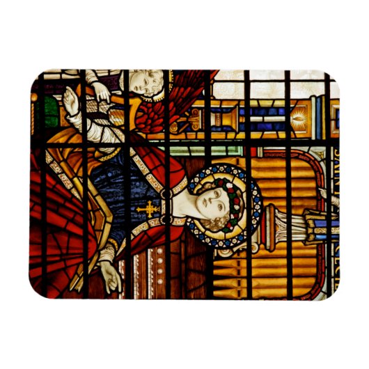 Saint Cecilia Patron Saint of Music Glas in lood Magneet (Horizontaal)