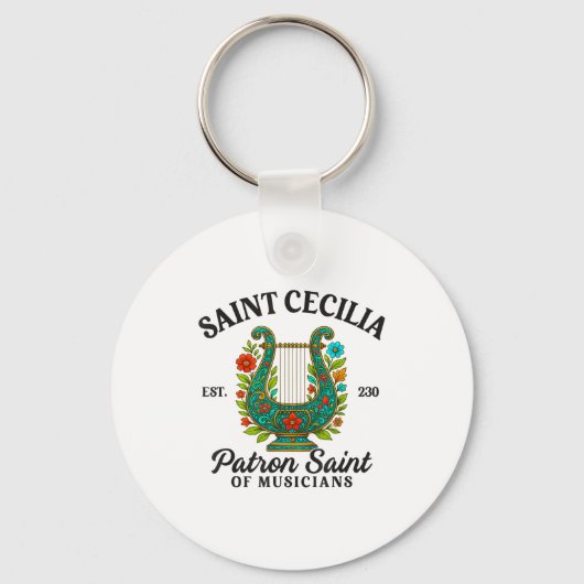 Saint Cecilia Patron Saint Of Musicians Catholic M Sleutelhanger (Voorkant)