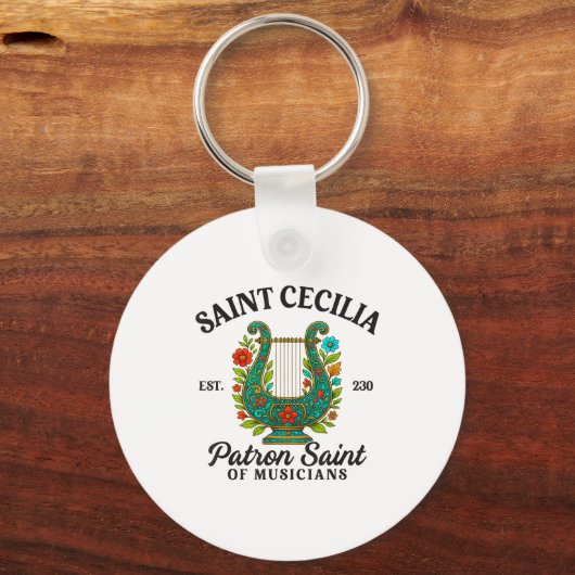 Saint Cecilia Patron Saint Of Musicians Catholic M Sleutelhanger (Voorkant)