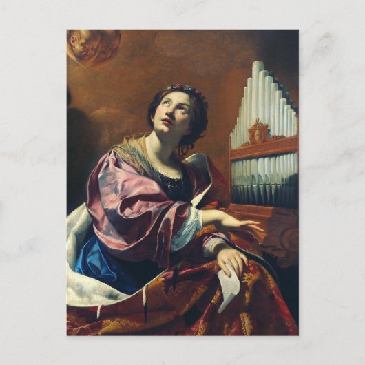 Saint Cecilia Premium "Heavenlijk Concert" Kunstpr Briefkaart (Voorkant)
