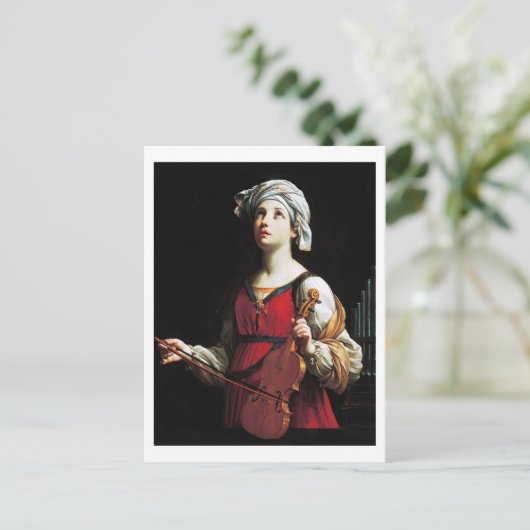 Saint Cecilia (St. Cecilia), Guido Reni Briefkaart (Staand voorkant)