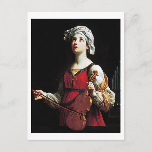 Saint Cecilia (St. Cecilia), Guido Reni Briefkaart (Voorkant)