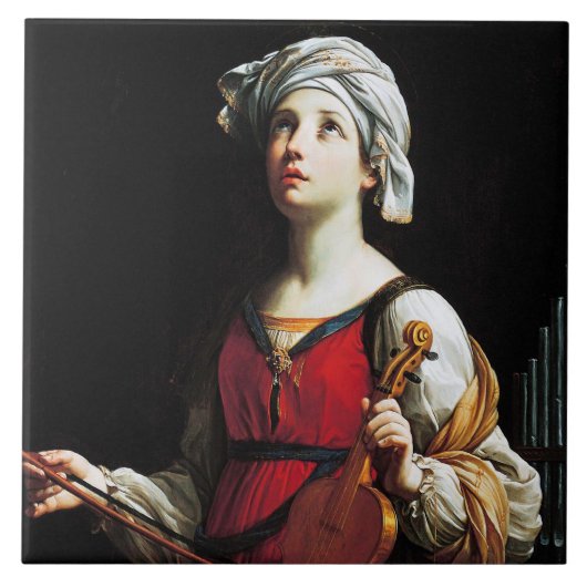 Saint Cecilia (St. Cecilia), Guido Reni Tegeltje (Voorkant)