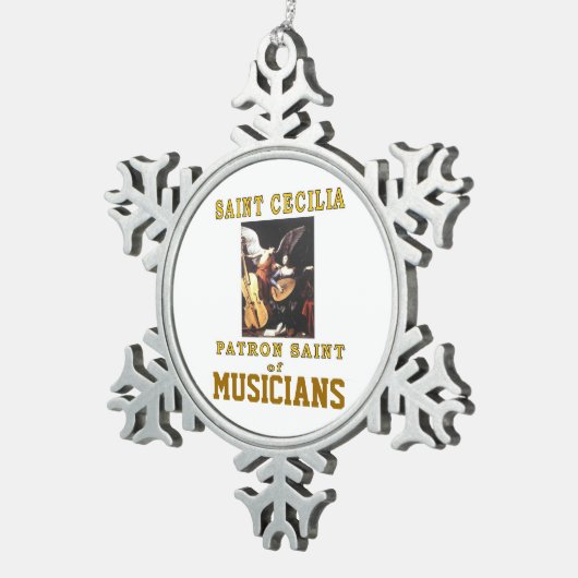 SAINT CECILIA TIN SNEEUWVLOK ORNAMENT (Rechts)