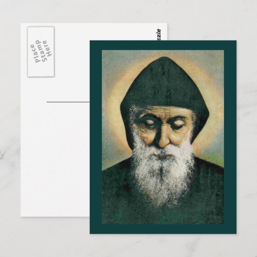 Saint Charbel Portrait Briefkaart (Voorkant / Achterkant)