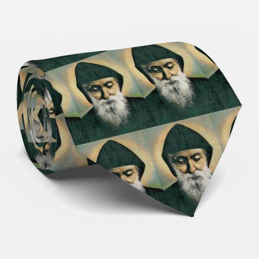 Saint Charbel Portrait Stropdas (Opgerold)