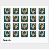 Saint Charbel Portrait Vierkante Sticker (Vel)