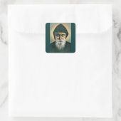 Saint Charbel Portrait Vierkante Sticker (Tas)