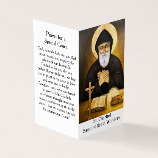 Saint Charbel Prayer Card Kaart (Buitenkant)