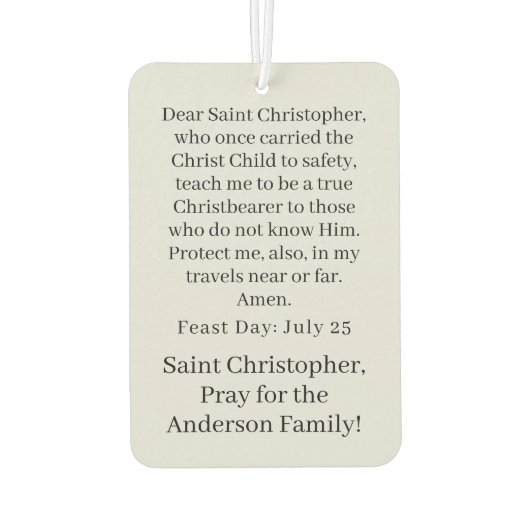  Saint Christopher Air Freshener Luchtverfrisser (Achterkant)