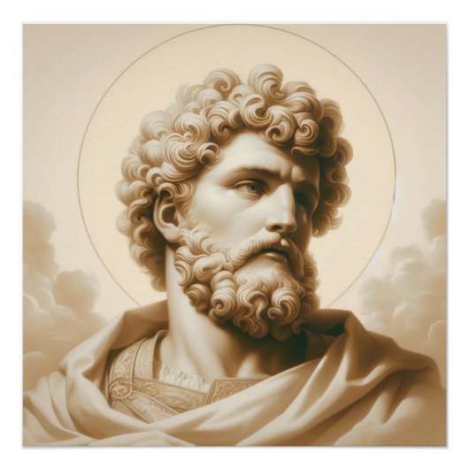 Saint Christopher Artwork Religious Protection Art Perfect Poster (Voorkant)