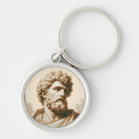 Saint Christopher Artwork Religious Protection Art Sleutelhanger (Voorkant)