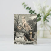 Saint Christopher Christus Travel Engraving Mogk Briefkaart (Staand voorkant)