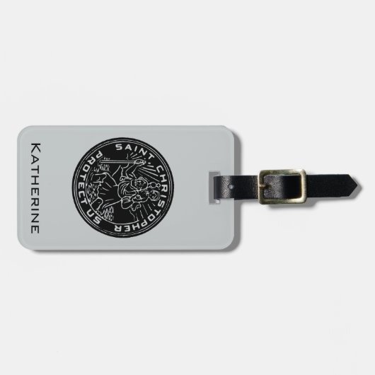 Saint Christopher Medal Bagagelabel (Voorkant horizontaal)