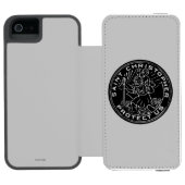 Saint Christopher Medal Incipio iPhone Portemonnee Hoesje (Agenda Open)
